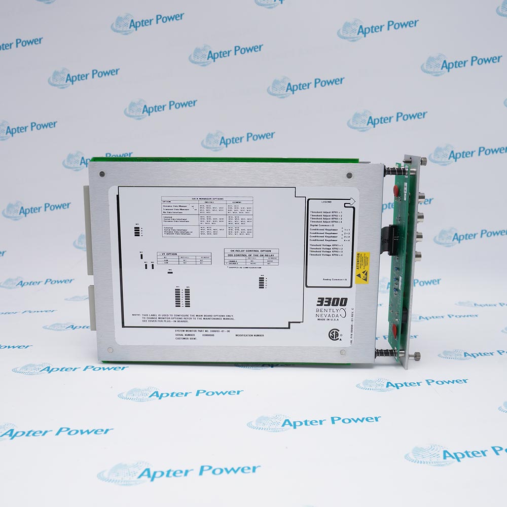 Bently Nevada 3300/03 3300 system module, machinery monitoring hardware with casing and circuit board details