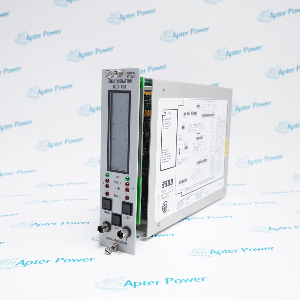 Bently Nevada 3300/16-15-01-03-00-00-02 3300 system module, rack hardware with visible connector and casing details
