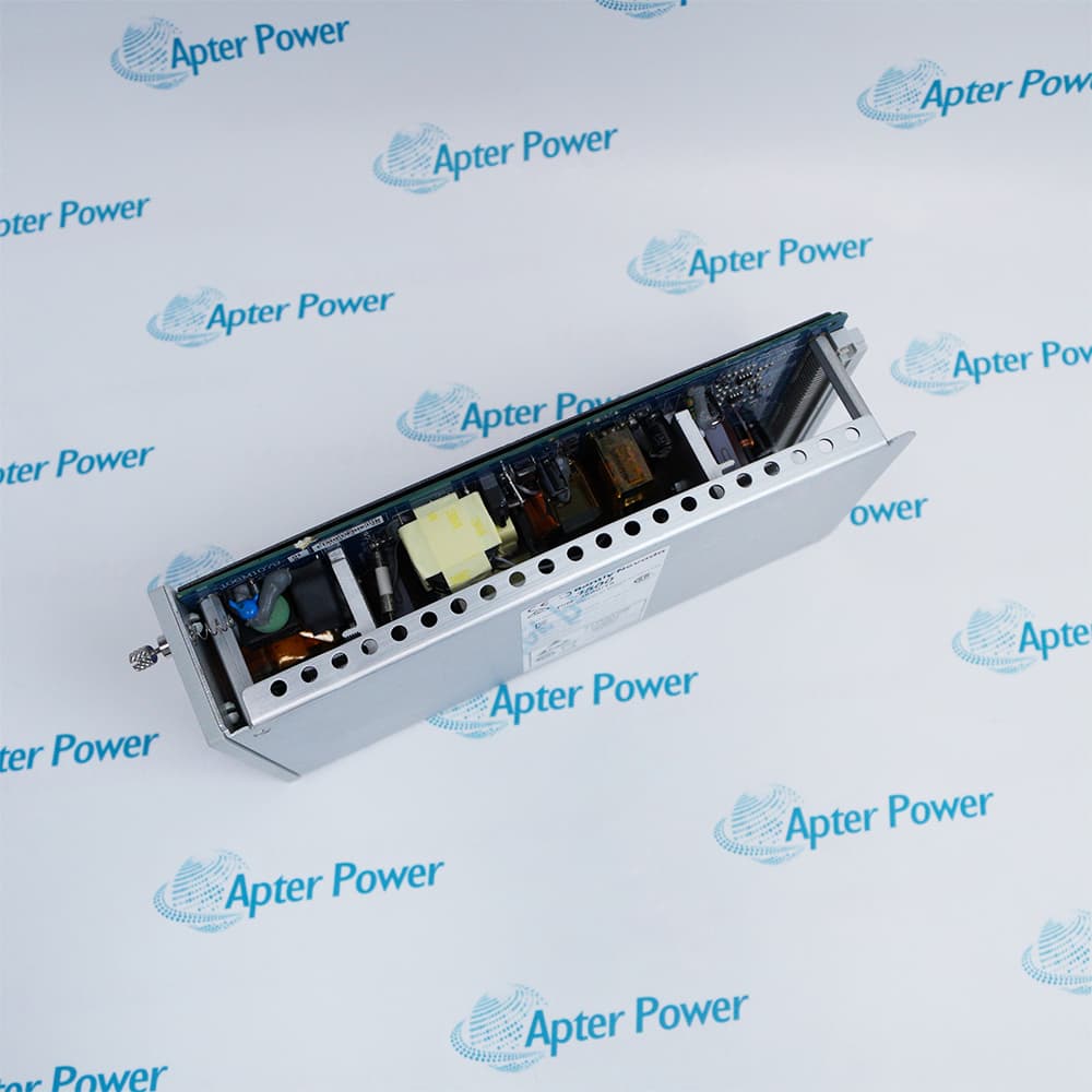 Bently Nevada 3500/15 106M2686-00 power supply, showing the labeled front panel, status LEDs, and module handle
