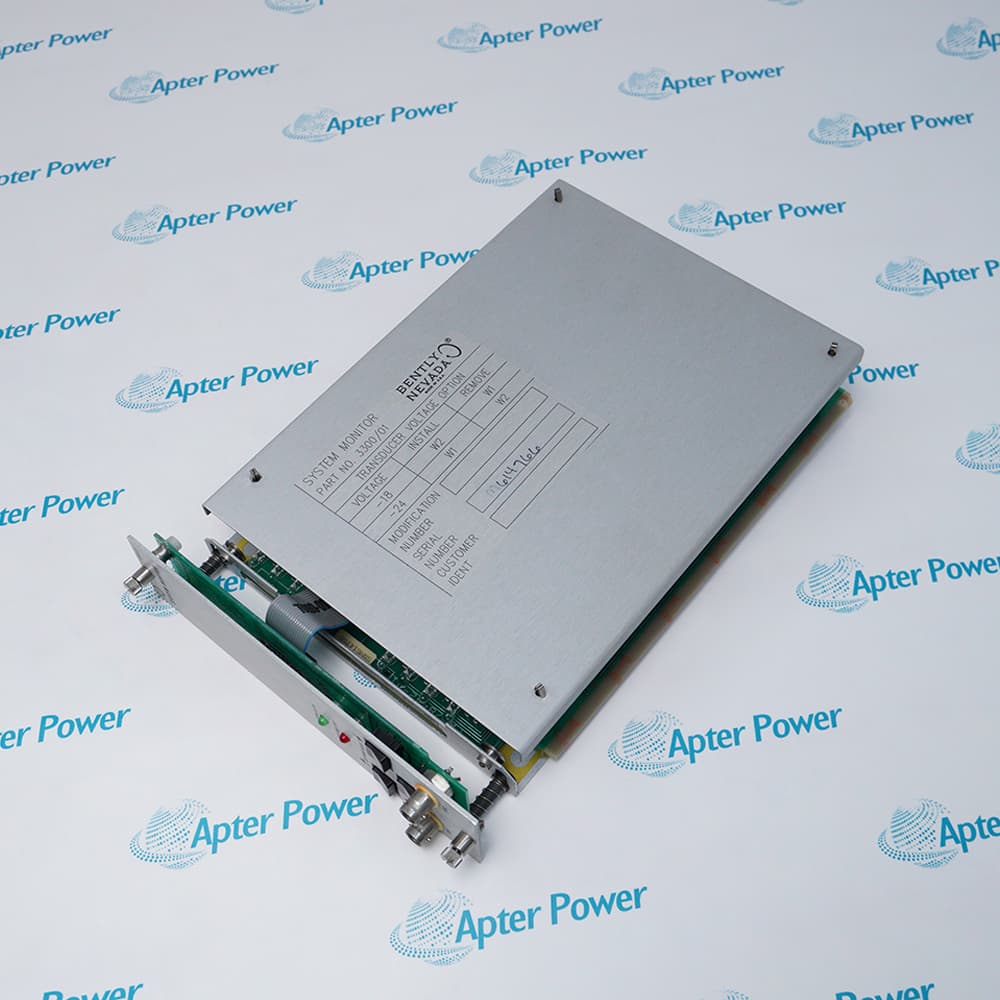 Bently Nevada 3300/01-01-00 3300 system module, with visible circuit board and connector hardware details