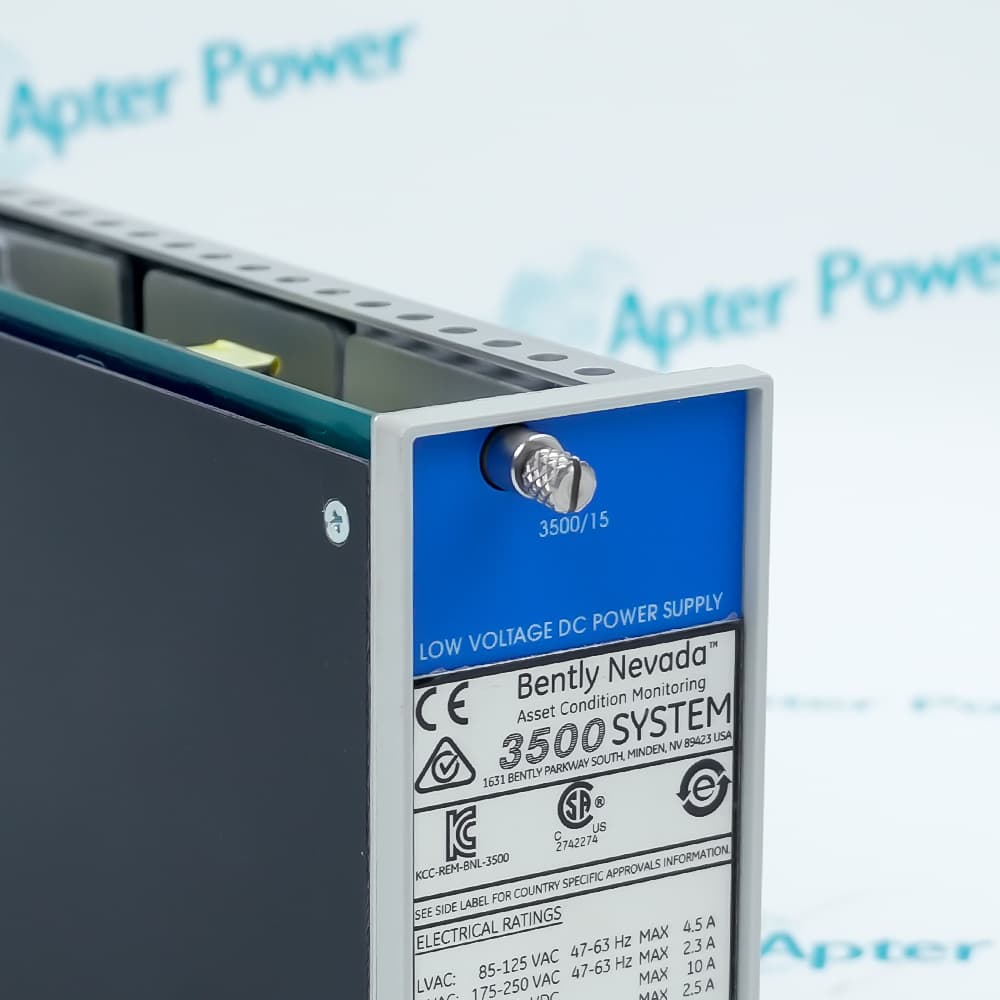 Bently Nevada 3500/15 114M5330-01 power module with ventilated enclosure and rear backplane connection