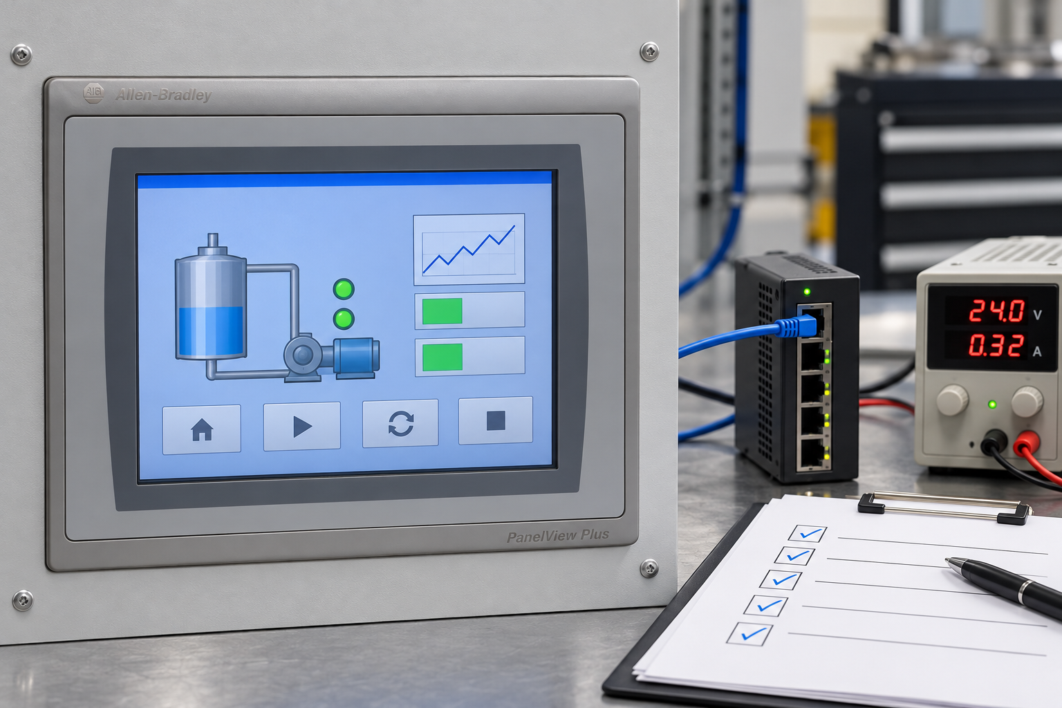 2711P-T10C21D8S bench acceptance test setup