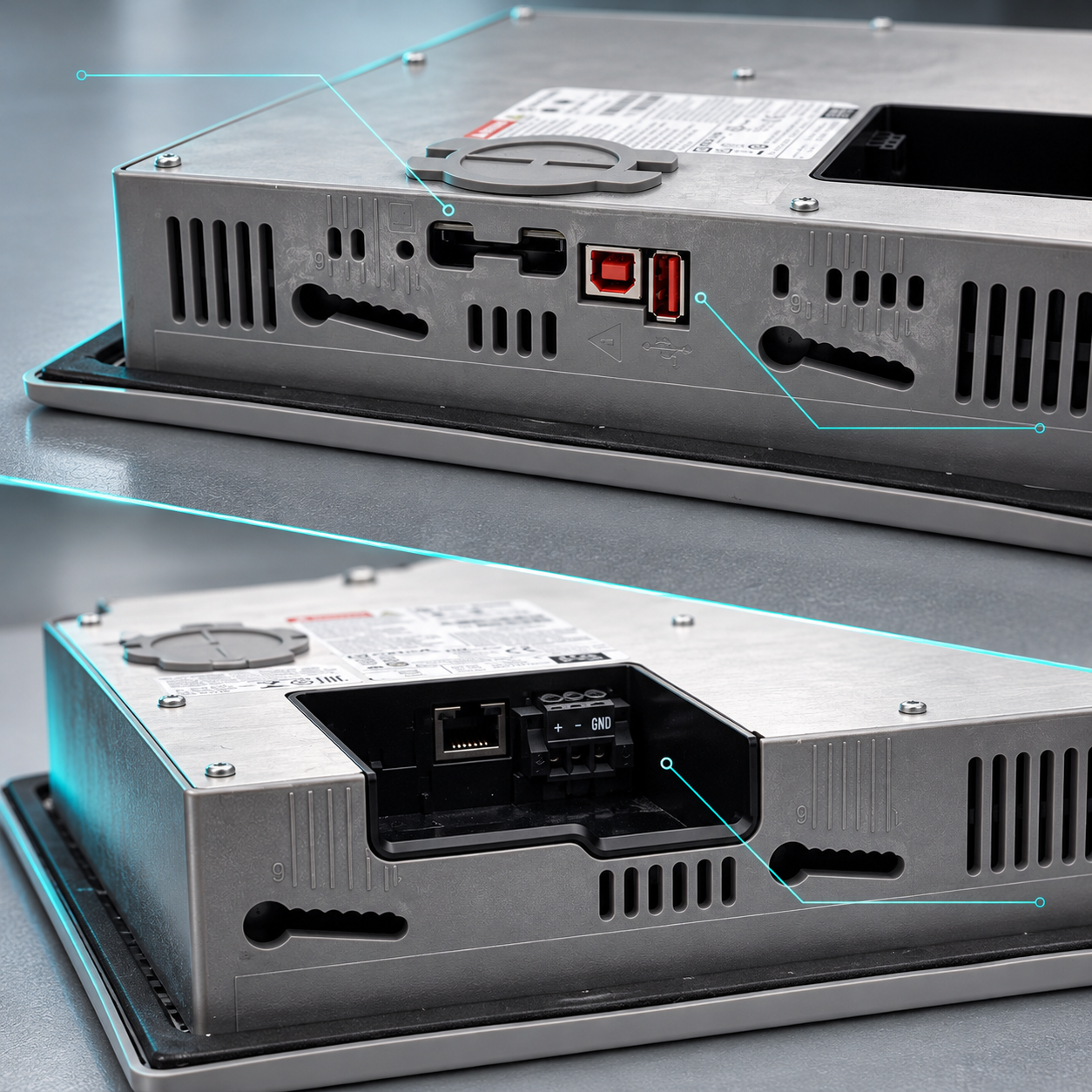 Allen-Bradley 2711P-T10C21D8S service and power connection details